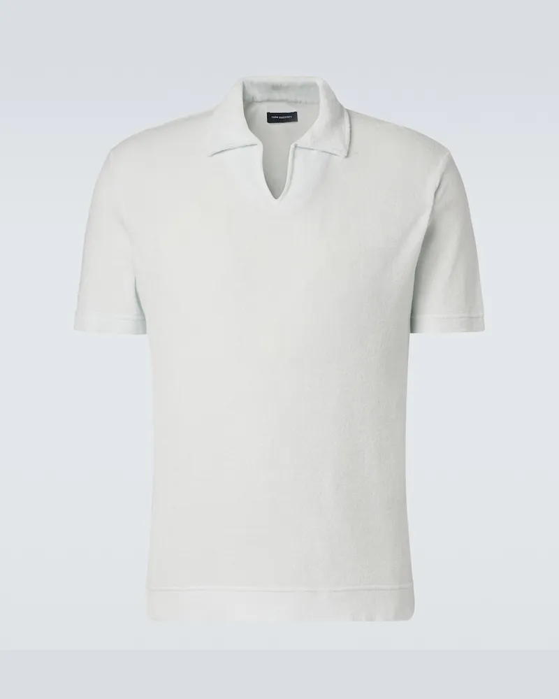 Thom Sweeney Polohemd aus Frottee Blau