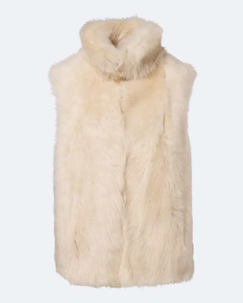 Eleventy Weste aus Lammfell Beige
