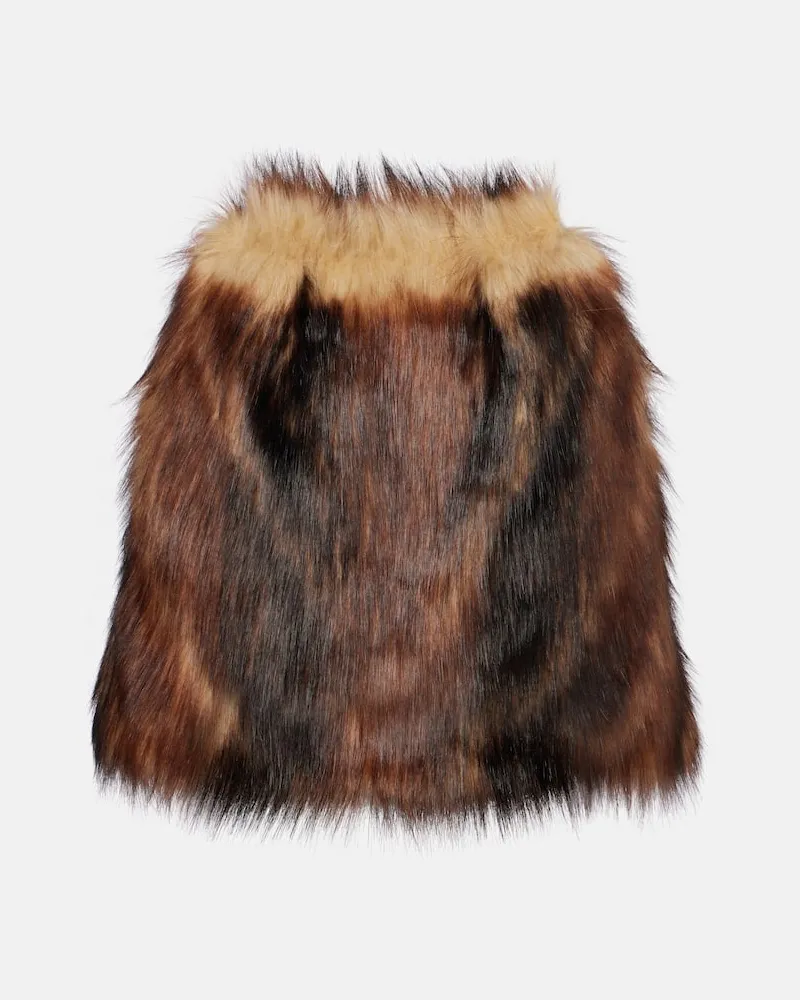 Simone Rocha Minirock aus Faux Fur Braun