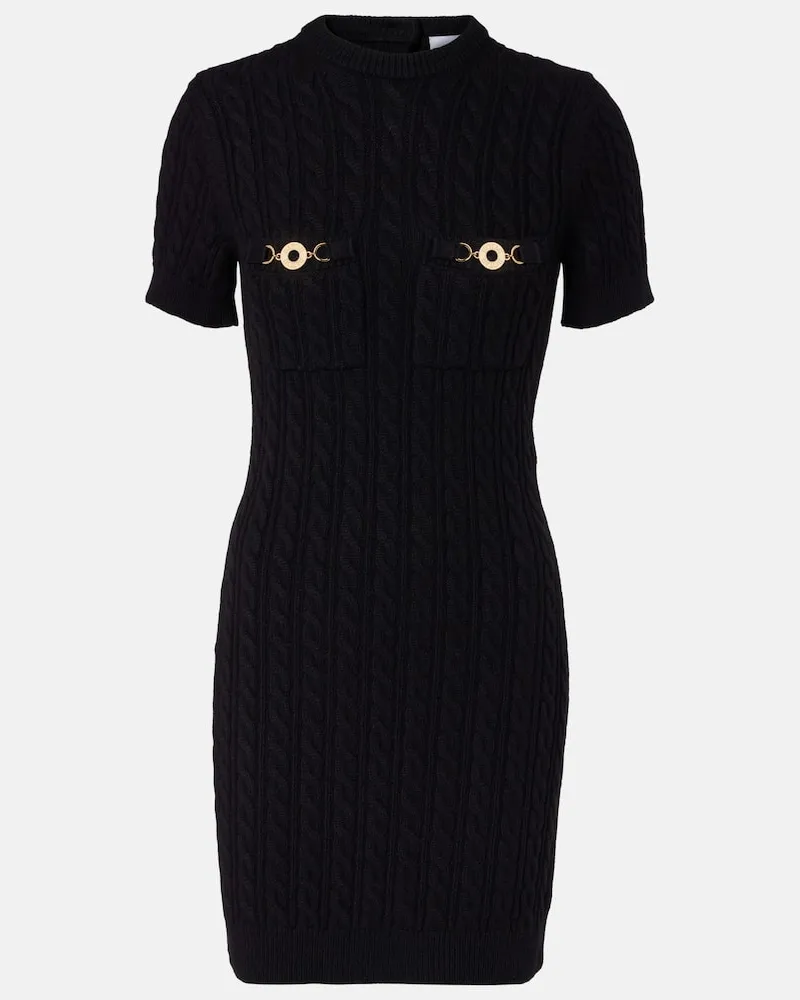 Patou Minikleid aus Wolle und Kaschmir Schwarz
