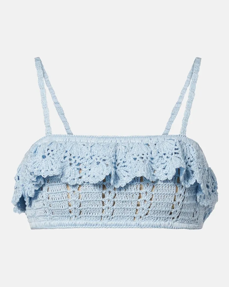 Anna Kosturova Bralette aus Häkelstrick Blau
