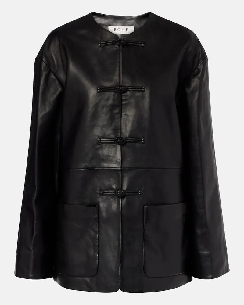 Róhe Róhe Lederjacke Schwarz