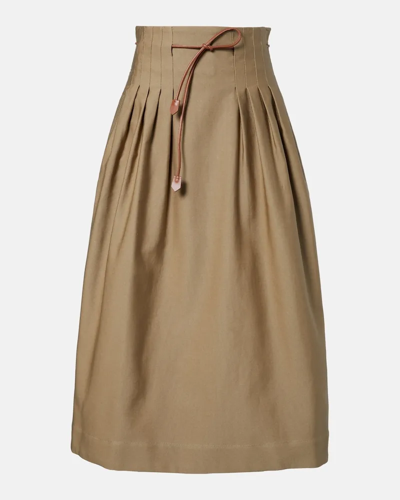 Max Mara Midirock Tempio aus Baumwoll-Twill Braun
