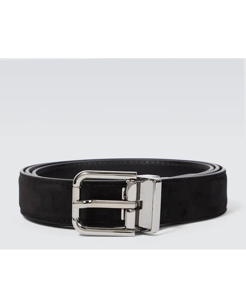 Dolce & Gabbana Gürtel aus Veloursleder Schwarz