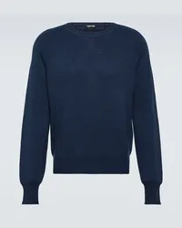 Tom Ford Pullover aus Baumwolle, Seide und Wolle Blau