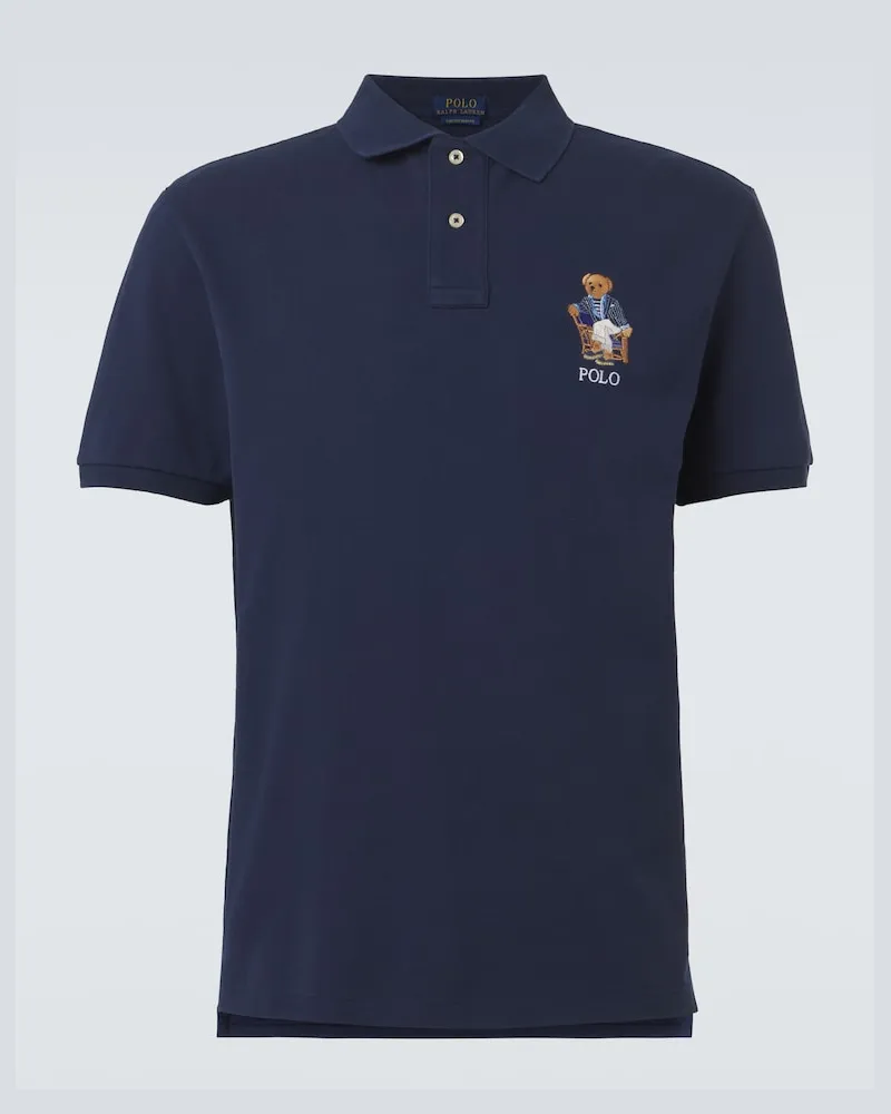 Ralph Lauren Polohemd Polo Bear aus Baumwoll-Piqué Blau