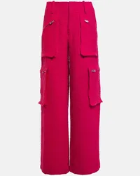 Amiri High-Rise Cargohose aus Boucle Pink