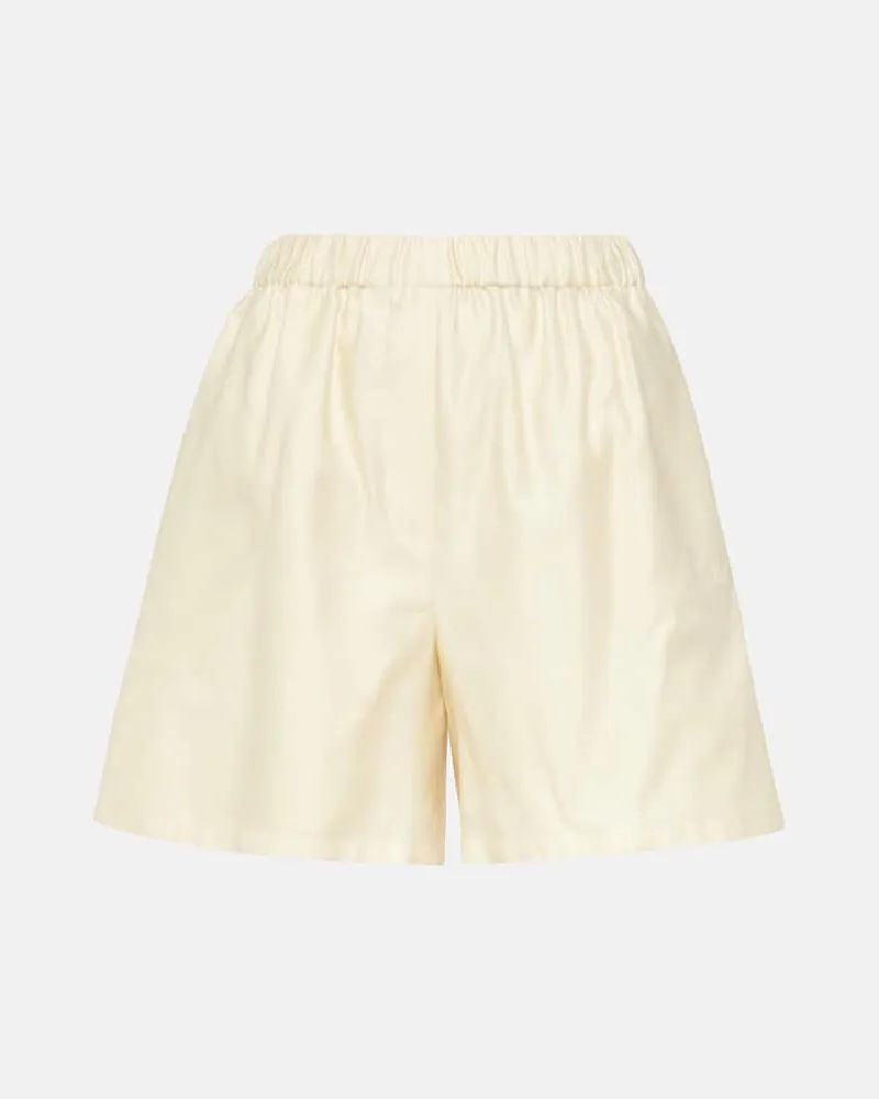 Max Mara High-Rise Shorts Piadena aus Baumwolle Weiß