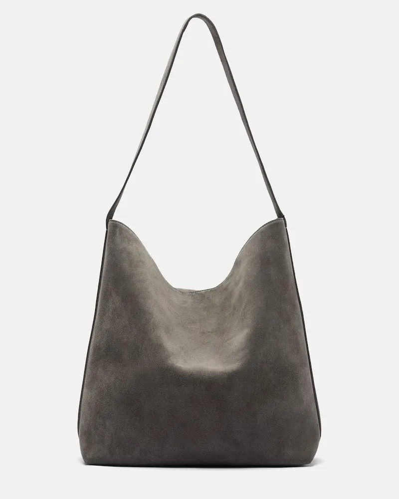Aesther Ekme Tote Bag Sac Supple Large aus Veloursleder Grau