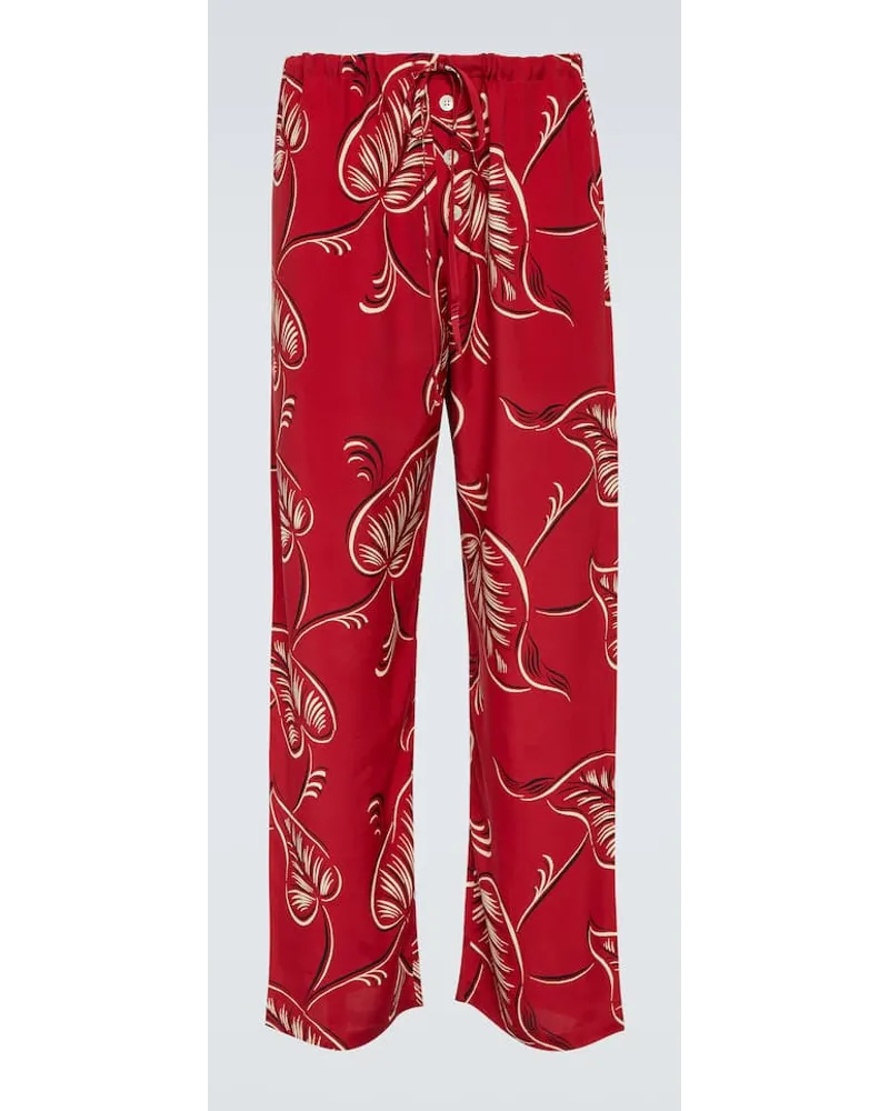 BODE Bedruckte Pyjamahose Creeping Begonia Rot