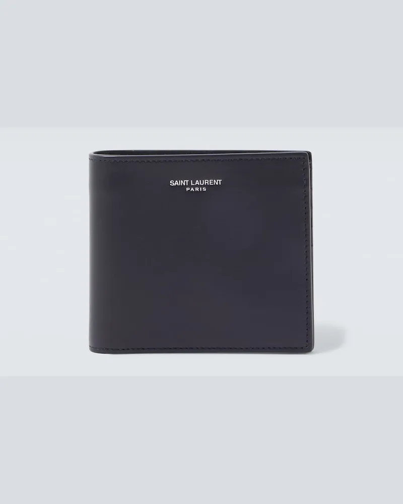 Saint Laurent Portemonnaie Paris East/West aus Leder Blau