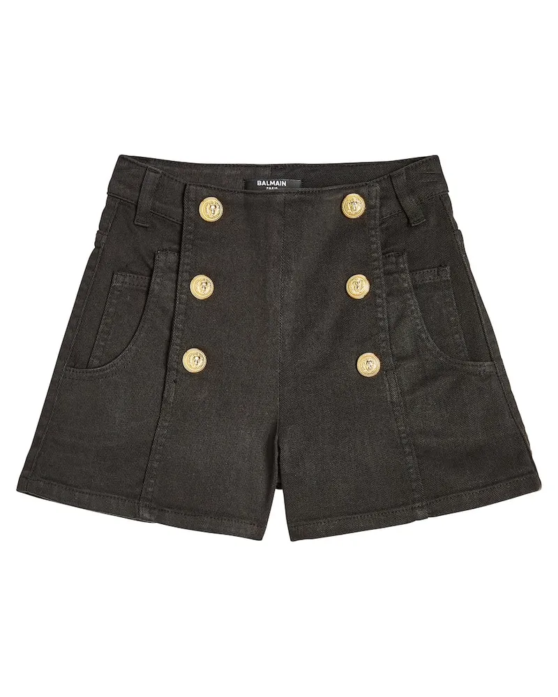 Balmain Verzierte Shorts aus einem Baumwollgemisch Schwarz