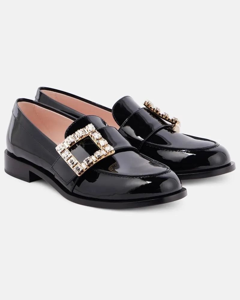 Roger Vivier Loafers Très Vivier aus Lackleder mit Kristallen Schwarz