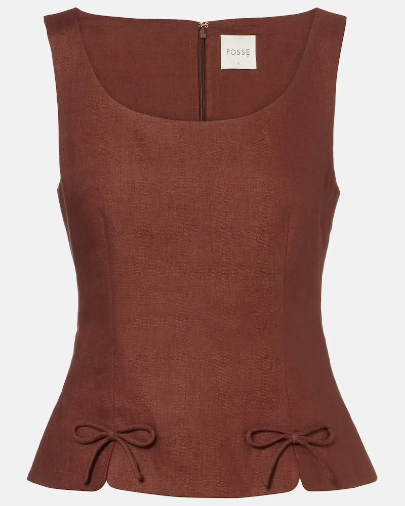 Posse Top Sabine aus Leinen Braun