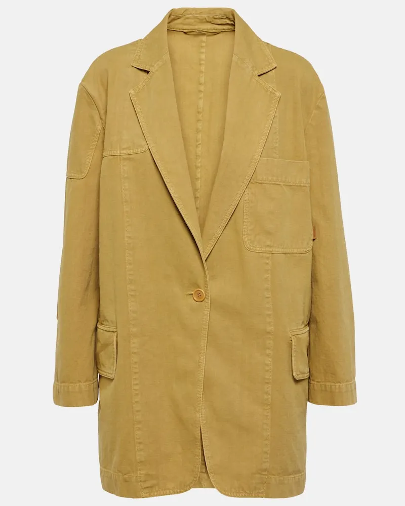 Max Mara Oversize-Blazer Dizzy aus Baumwoll-Canvas Gelb
