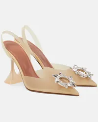 Amina Muaddi Verzierte Slingback-Pumps Begum 95 Beige