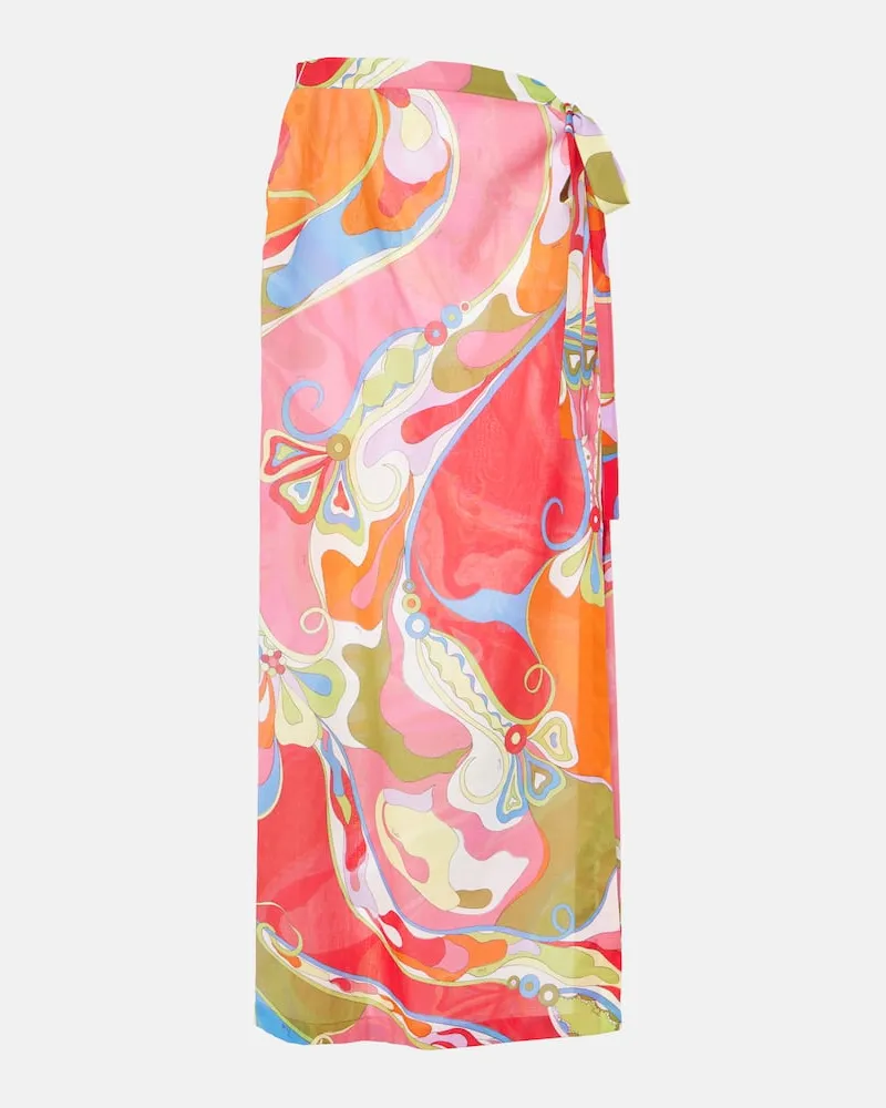 Emilio Pucci Pareo Orchidee aus Baumwollmusselin Multicolor