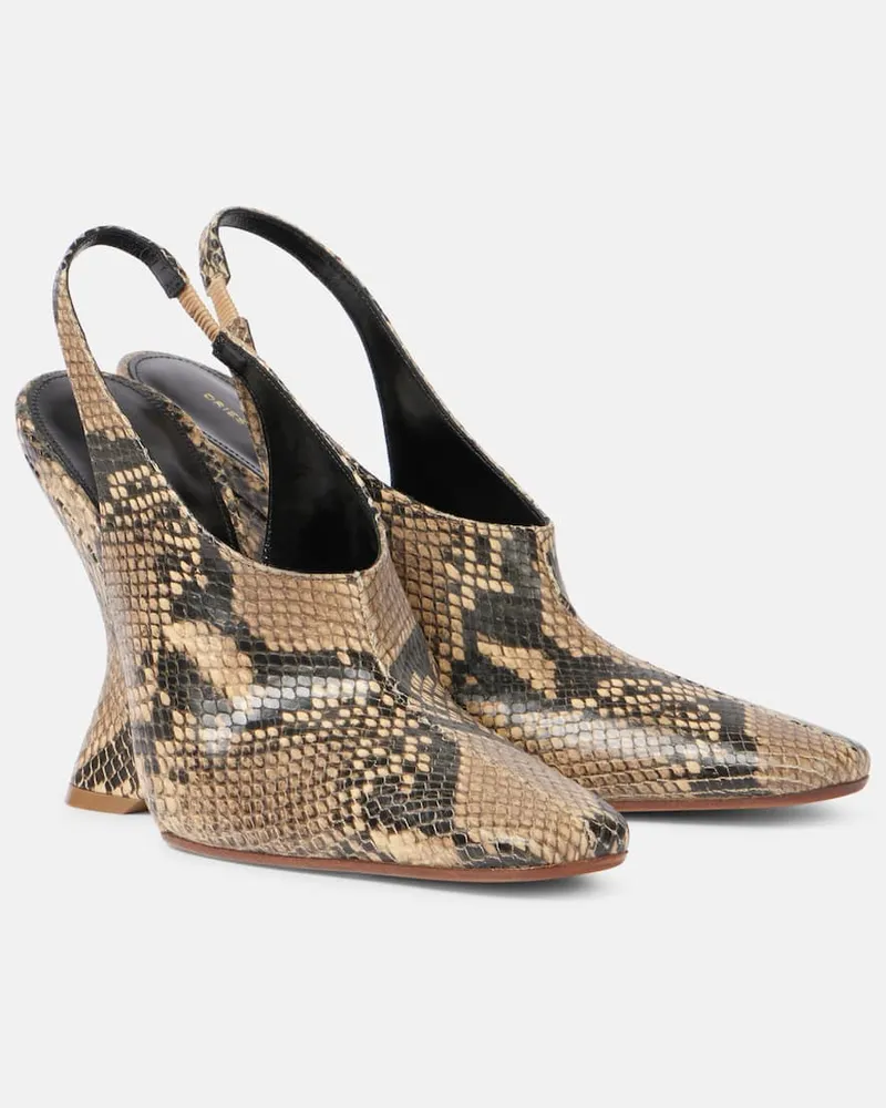 Dries van Noten Wedges aus Leder Beige