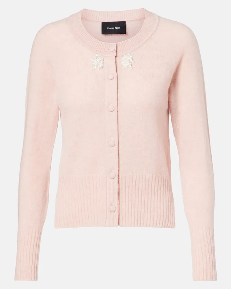 Simone Rocha Verzierter Cardigan aus Kaschmir Rosa