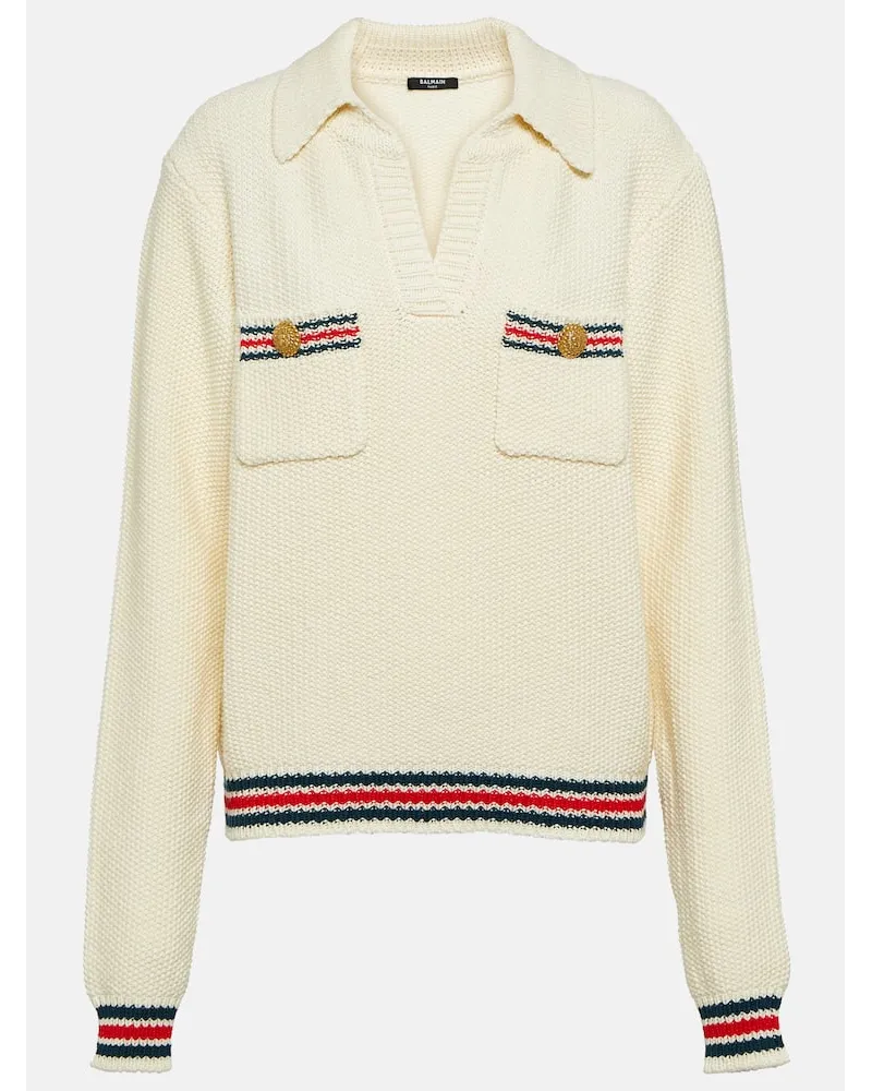 Balmain Verzierter Polopullover Nude