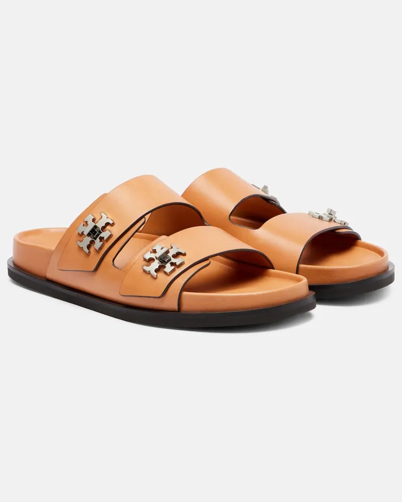 Tory Burch Sandalen T Lock aus Leder Braun