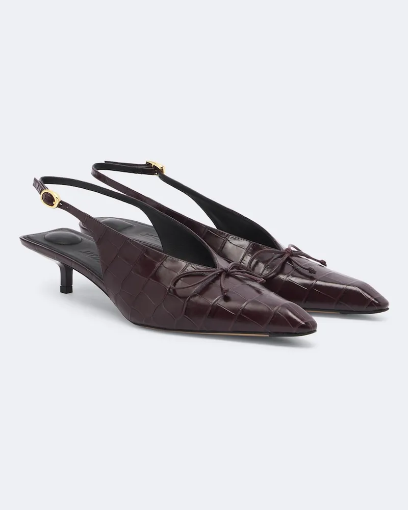 Jacquemus Slingback-Pumps Cubisto aus leder Burgunderrot