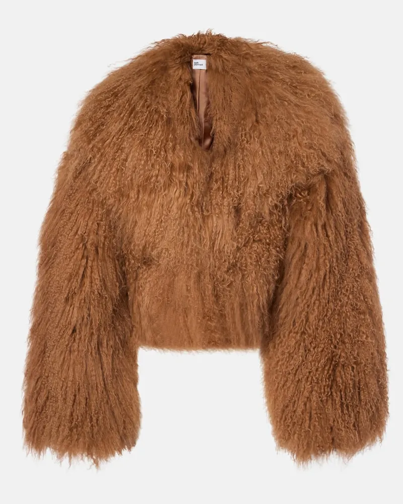 Self-Portrait Jacke aus Shearling Braun