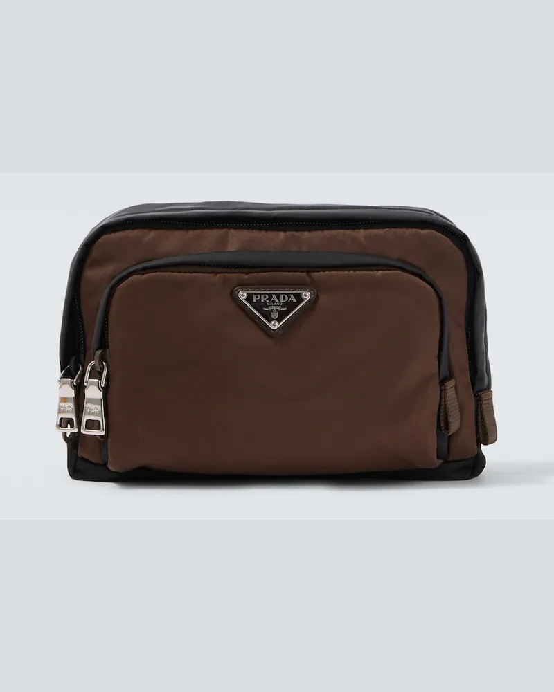 Prada Etui aus Re-Nylon Braun