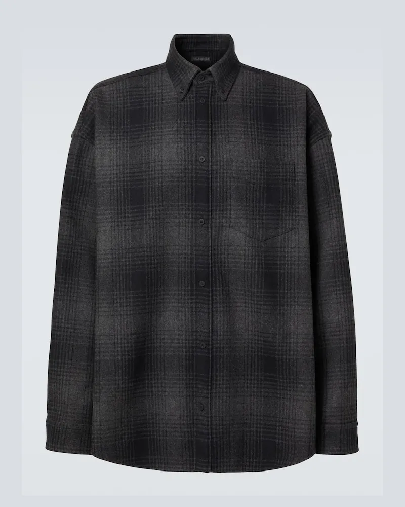 Balenciaga Hemd aus Flanell Schwarz