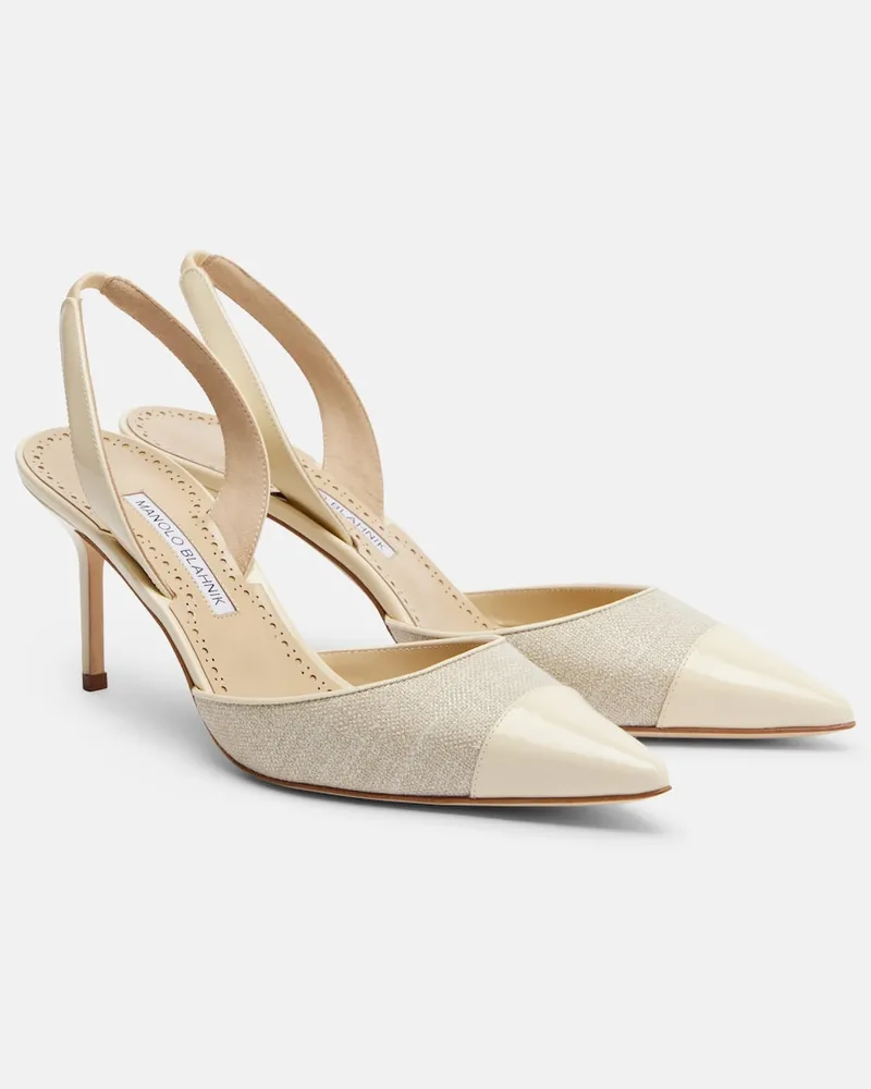 Manolo Blahnik Slingback-Pumps Capsli mit Leder Beige