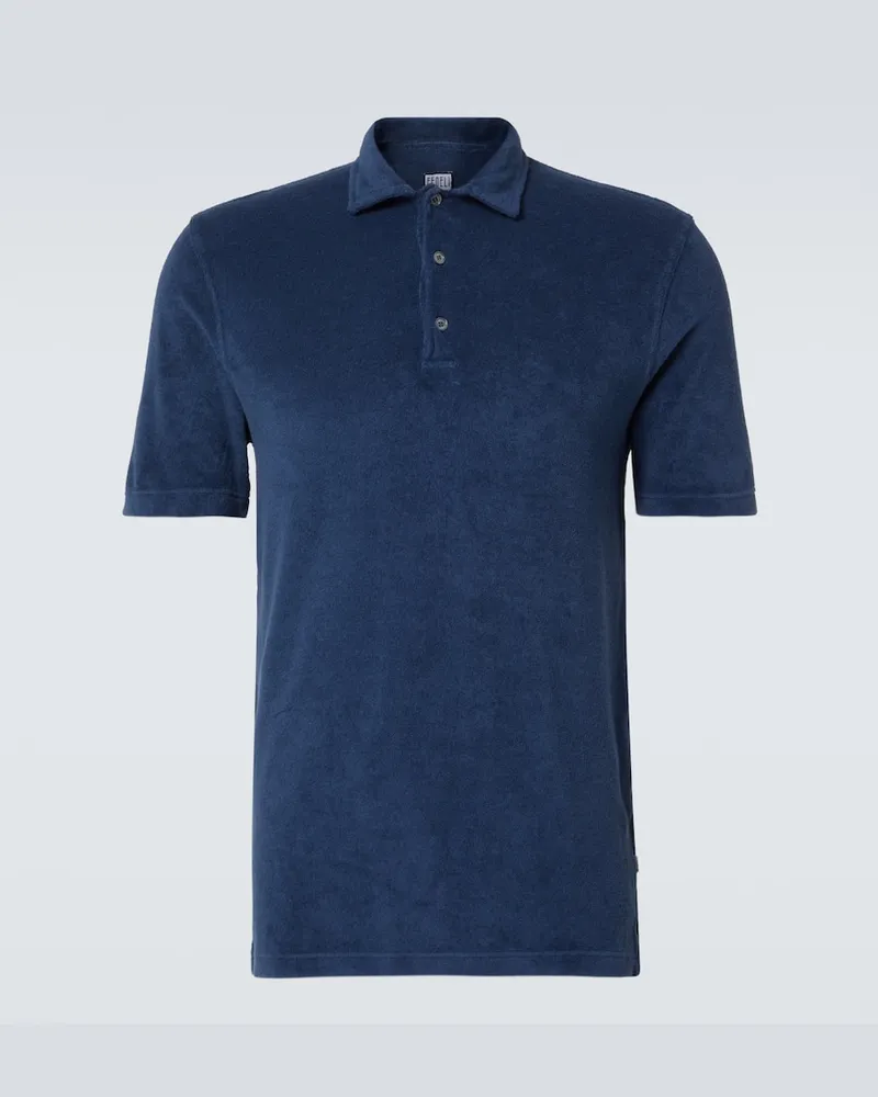 Fedeli Polohemd aus Baumwollfrottee Blau
