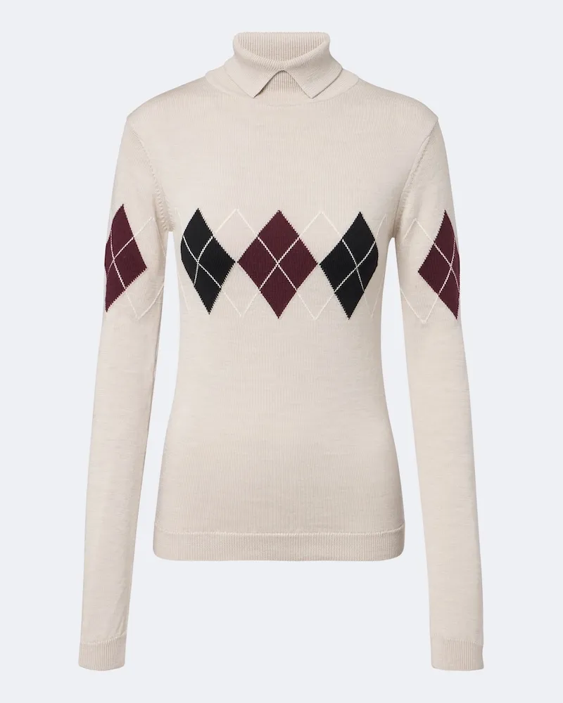 Thierry Mugler Rollkragenpullover aus Schurwolle Multicolor