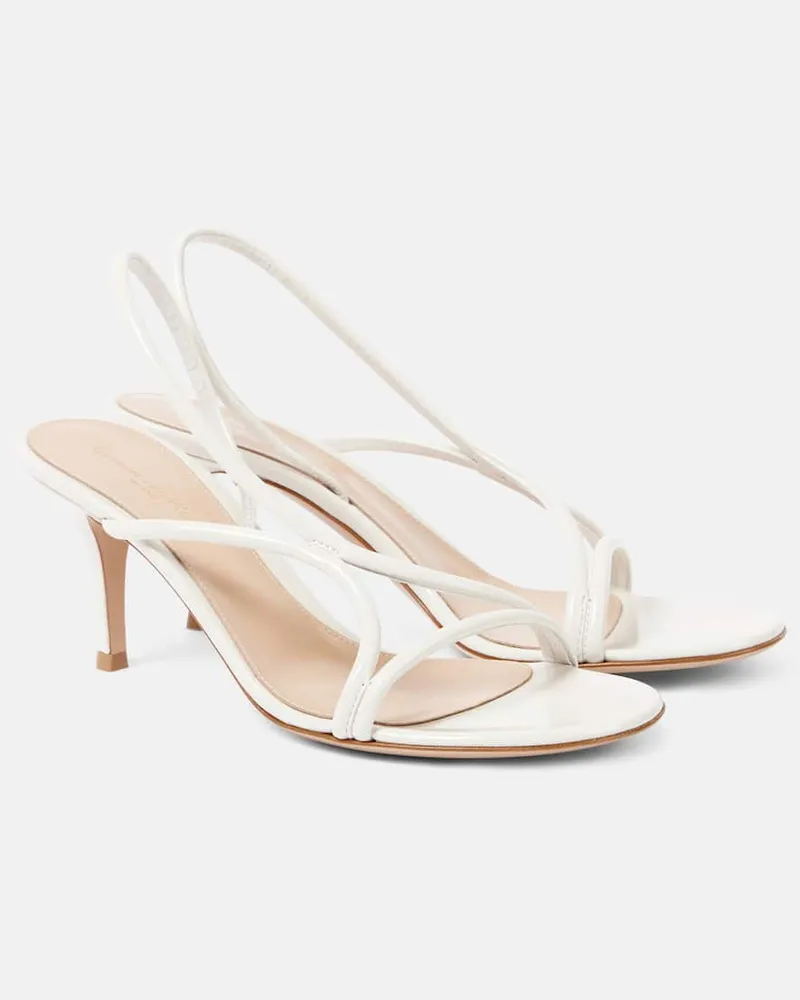Gianvito Rossi Sandalen 70 aus Lackleder Weiß
