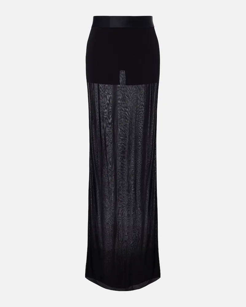 Gucci Maxirock aus Crêpe Schwarz