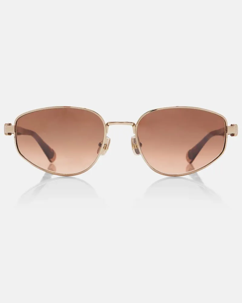 Brunello Cucinelli Ovale Sonnenbrille Braun