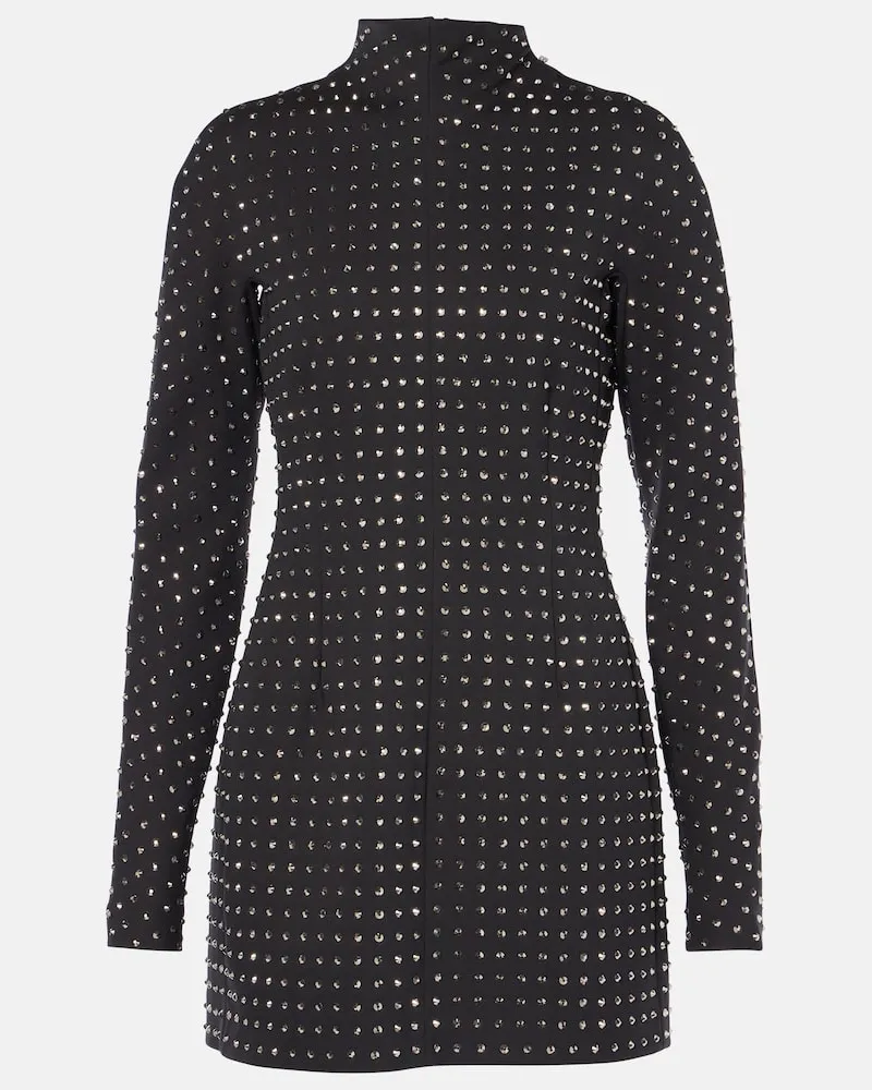 SPORTMAX Minikleid aus Jersey mit Kristallen Schwarz