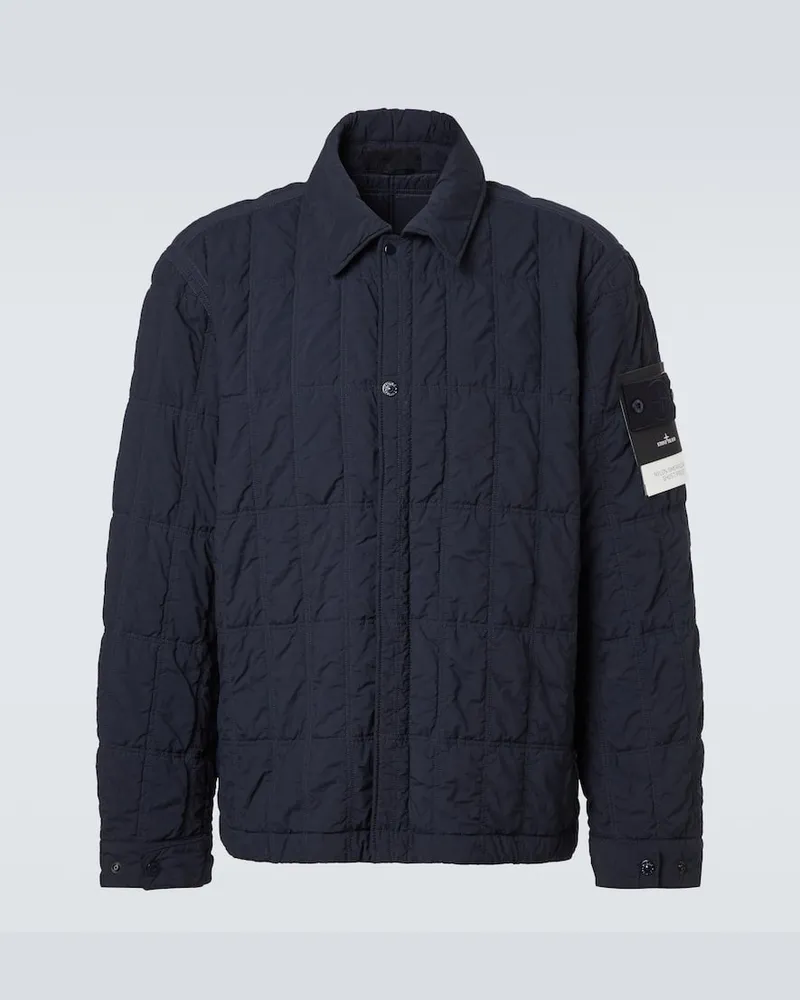 Stone Island Wattierte Jacke Ghost Blau