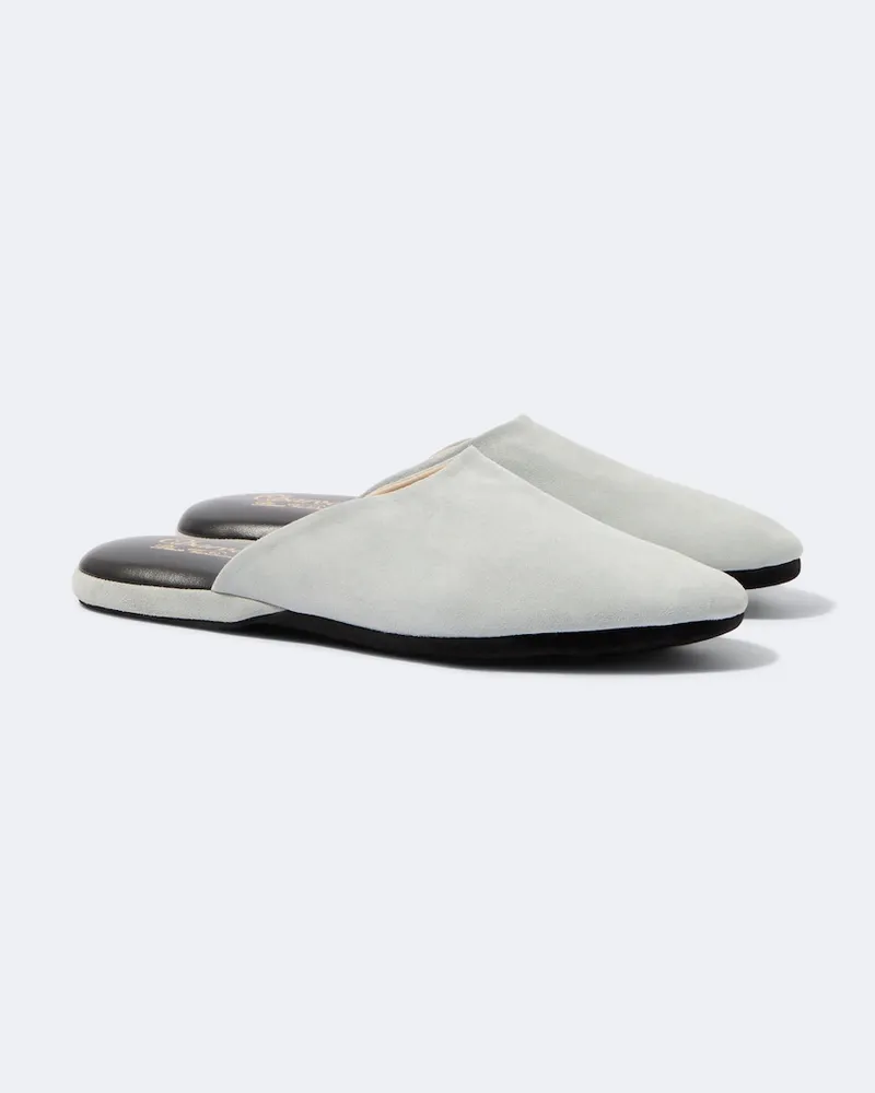 Charvet Slippers aus Veloursleder Grau