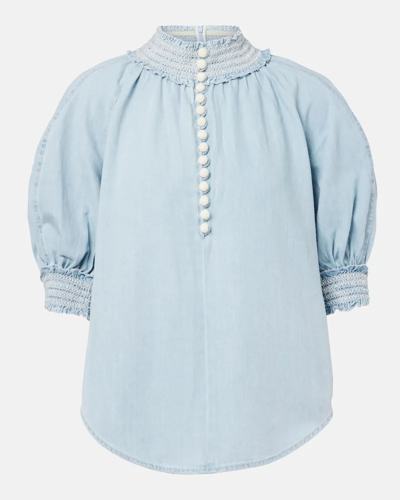 Zimmermann Bluse Ascension aus Denim Blau