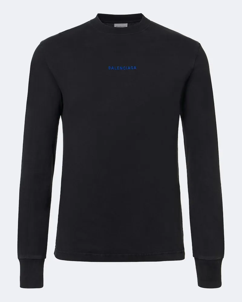 Balenciaga T-Shirt aus Baumwoll-Jersey Schwarz