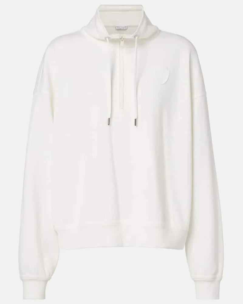 Brunello Cucinelli Sweatshirt aus einem Baumwollgemisch Weiß