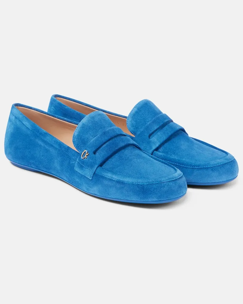 Gianvito Rossi Loafers aus Veloursleder Blau