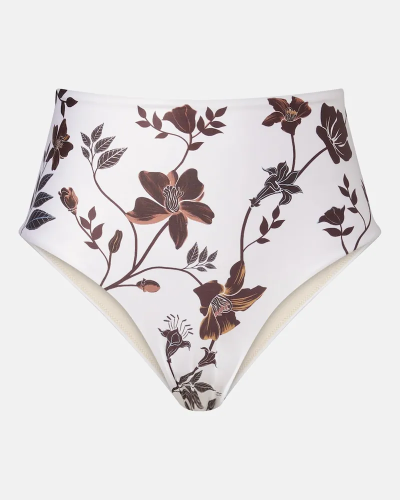 AGUA BENDITA Bedrucktes Bikini-Höschen Magenta Weiß
