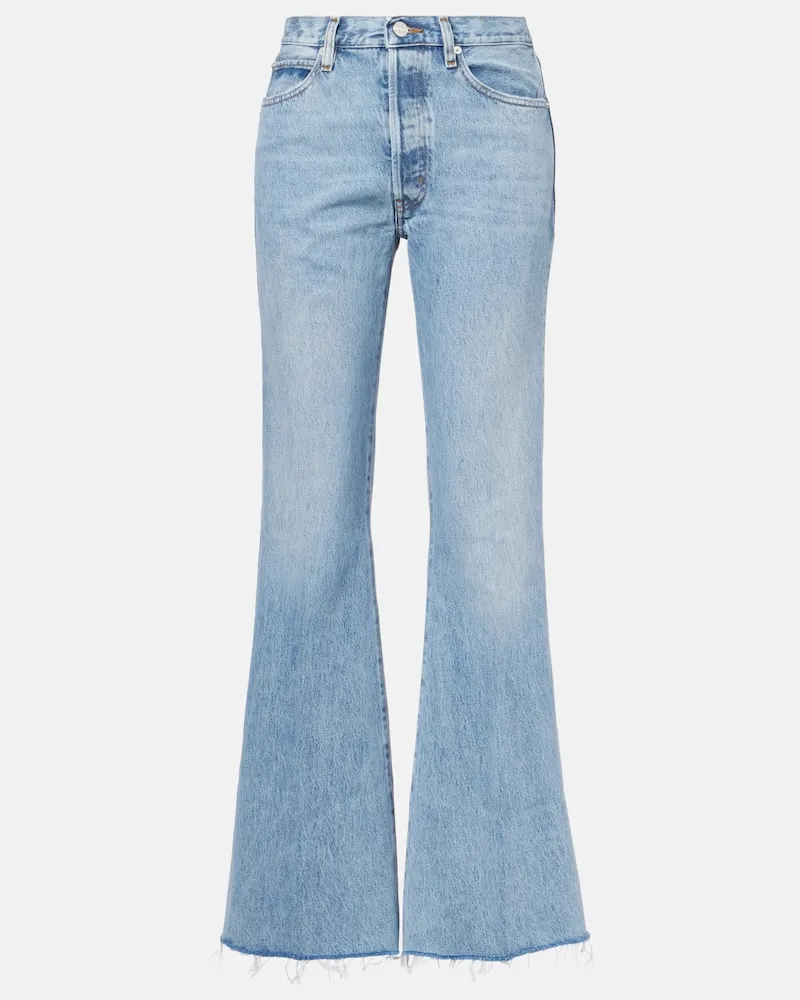 Frame Denim High-Rise Flared Jeans The Lax Schwarz