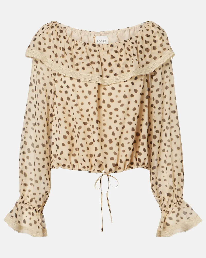 Posse Bluse Priscilla aus Seide Beige
