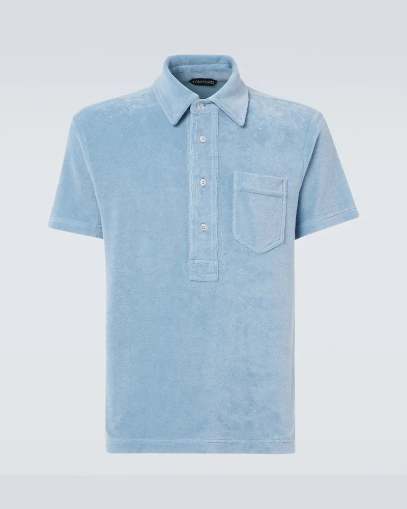 Tom Ford Polohemd aus Frottee Blau