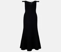 Off-Shoulder-Midikleid aus Bouclé