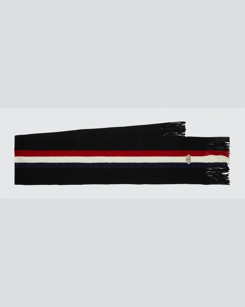 Moncler Schal aus Schurwolle Schwarz