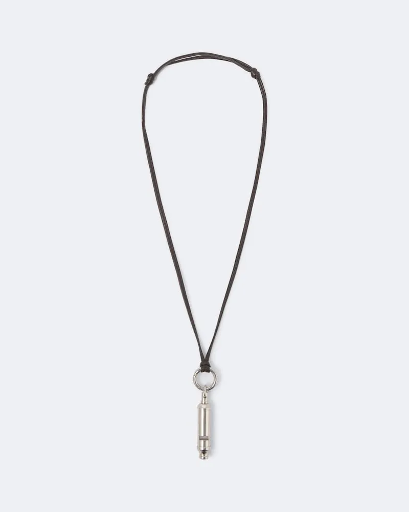 Christophe Lemaire Halskette mit Leder Silber