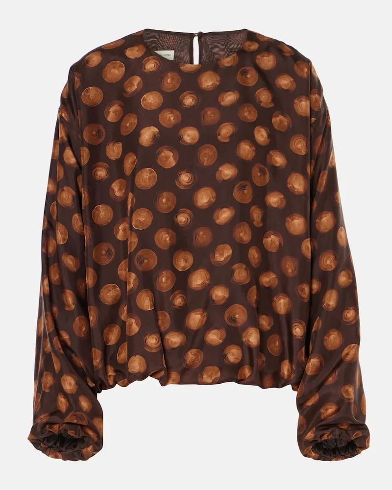 Dries van Noten Top aus Satin Braun